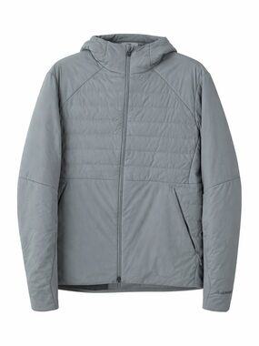 Lululemon Men’s Goose Down Jacket Size L Gray Lightweight Puffer Full Zip Hooded